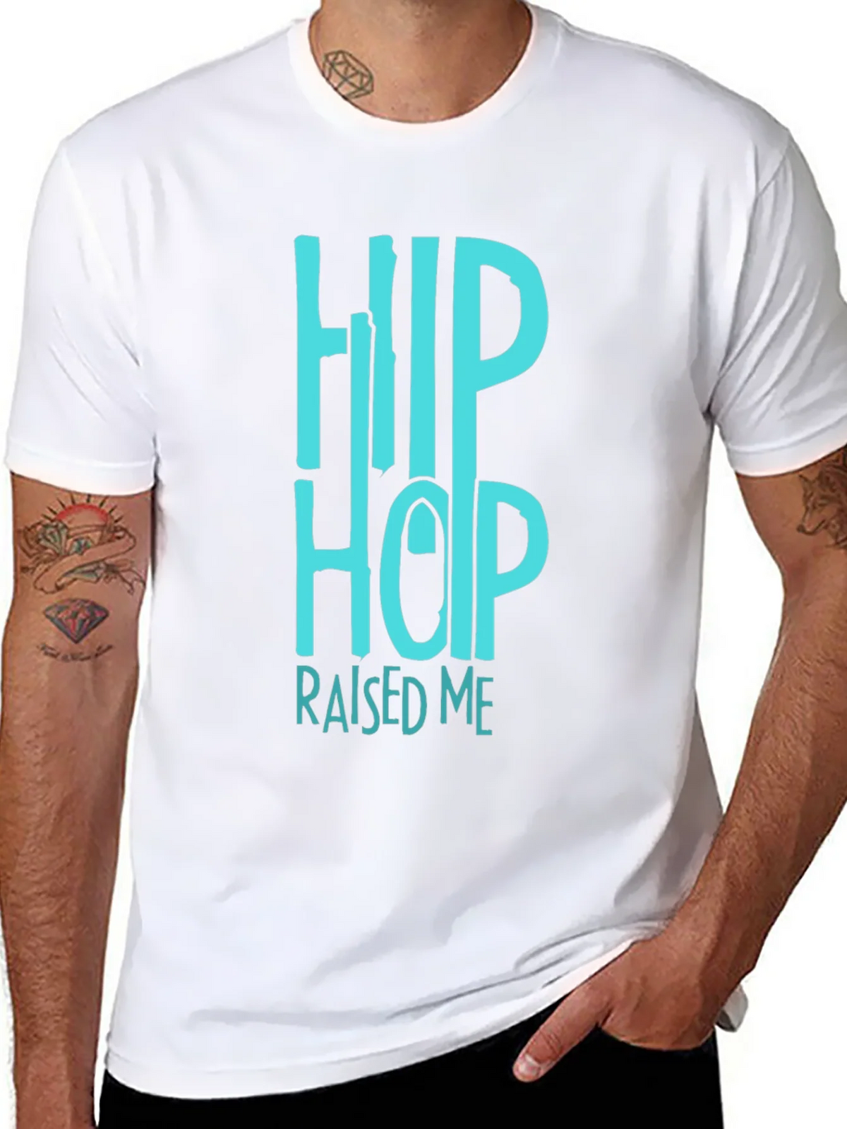 Hip Hop Raised Me Graphic Tee - Black Casual T-Shirt product image 10