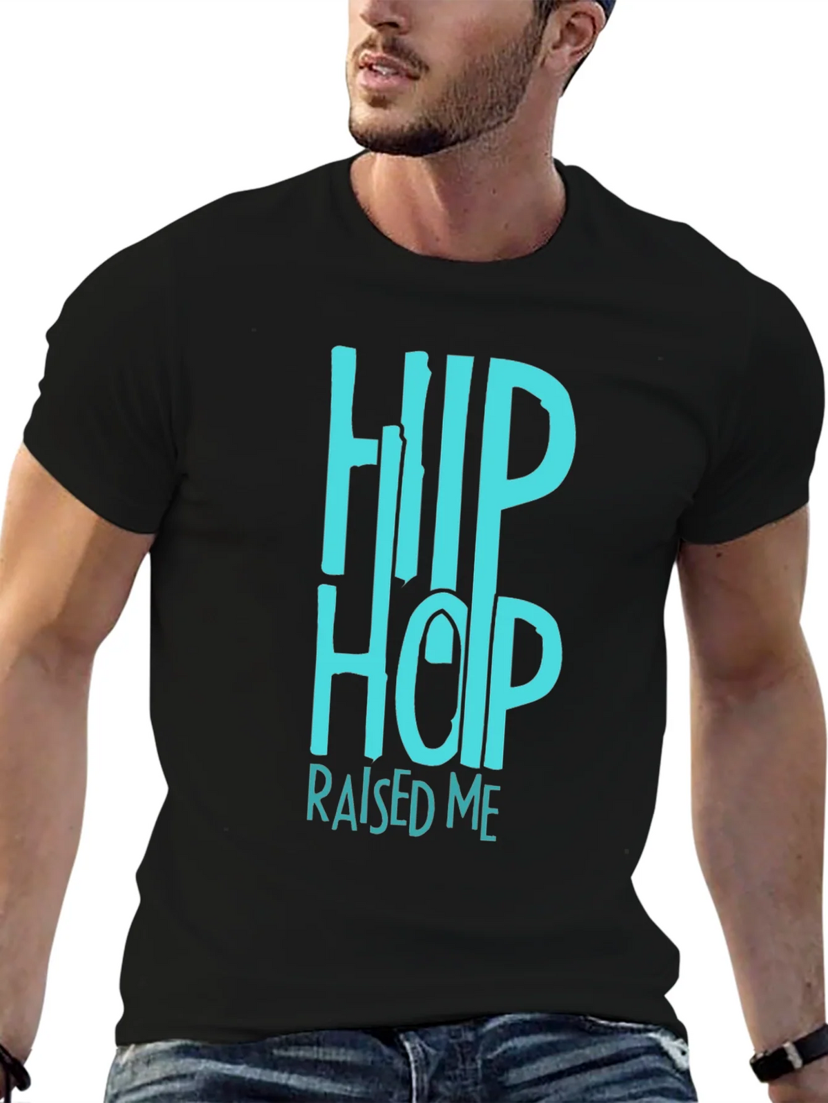 Hip Hop Raised Me Graphic Tee - Black Casual T-Shirt product image 9