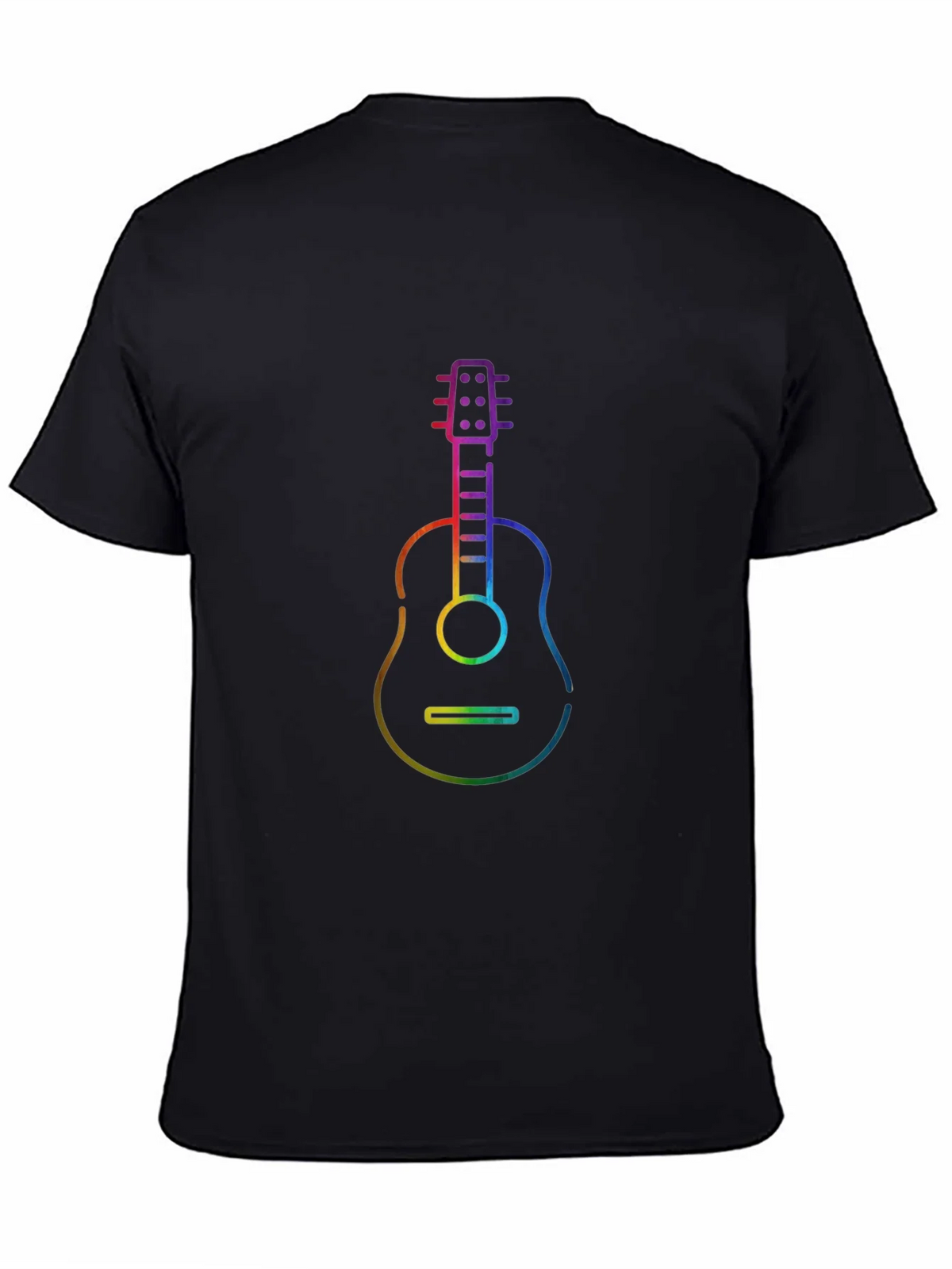 Rainbow Guitar Graphic Black T-Shirt product image 7
