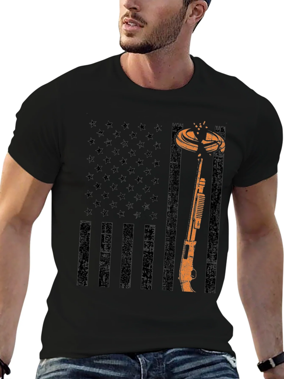 American Flag Clay Shooting T-Shirt product image 9