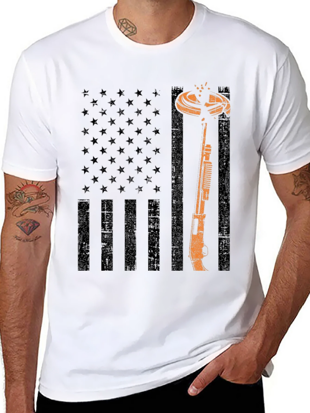 American Flag Clay Shooting T-Shirt product image 10