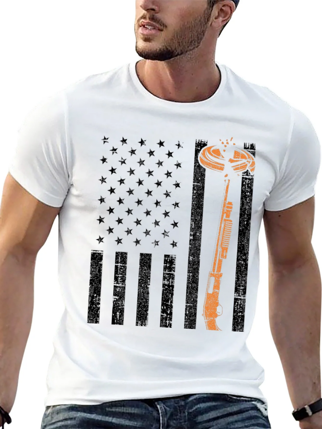 American Flag Clay Shooting T-Shirt product image 4