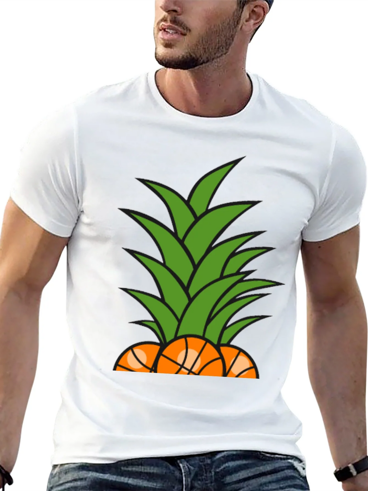 Pineapple Basketball Graphic T-Shirt product image 4