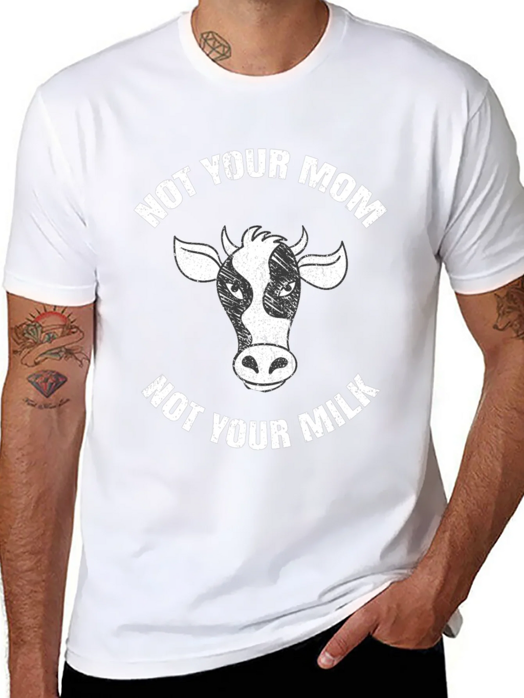 Not Your Mom Milk Black T-Shirt Vegan product image 10