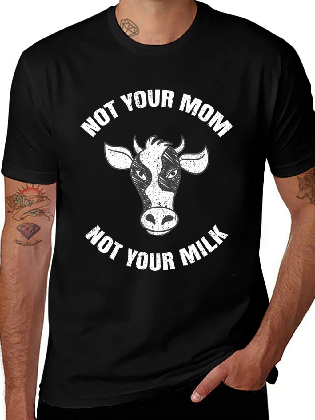 Not Your Mom Milk Black T-Shirt Vegan product image 1