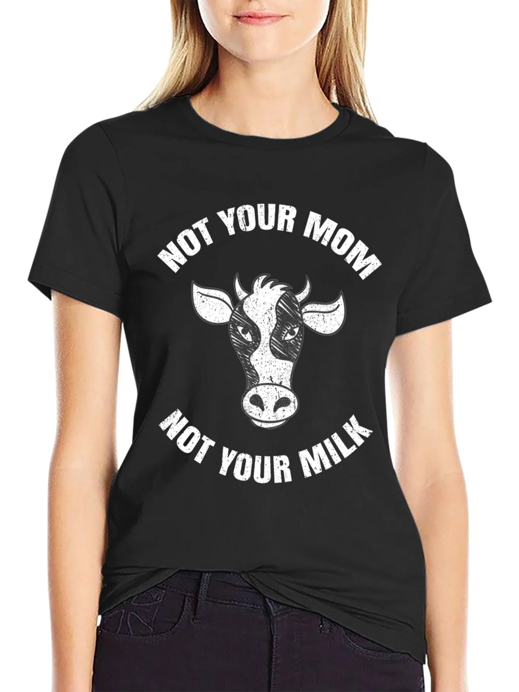 Not Your Mom Milk Black T-Shirt Vegan product image 5