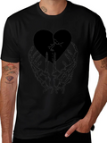 Broken Heart Skeleton Hand Graphic Tee product image 1