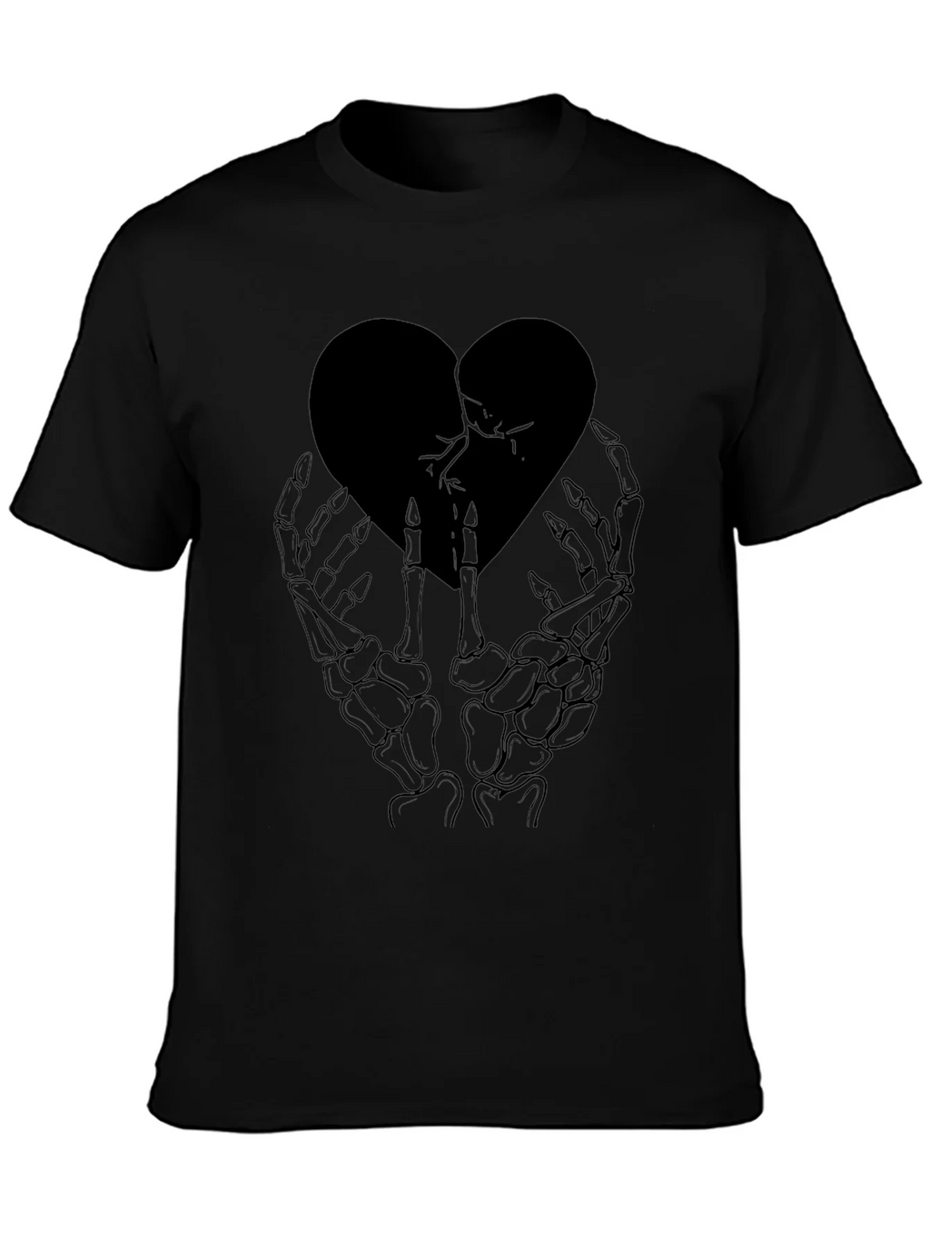 Broken Heart Skeleton Hand Graphic Tee product image 6