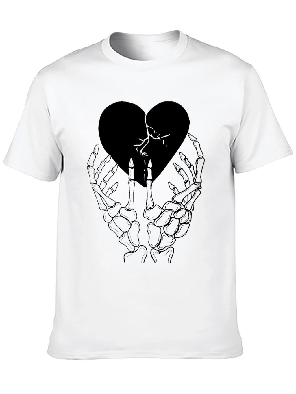 Broken Heart Skeleton Hand Graphic Tee product image 12