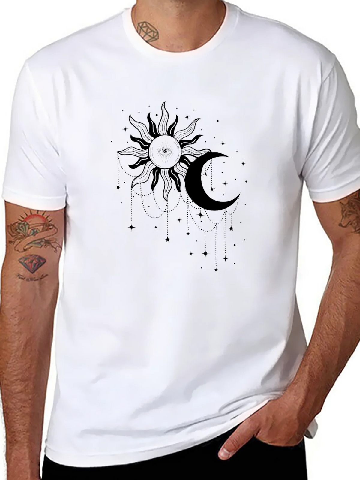 Celestial Sun and Moon Graphic Tee - Black product image 10