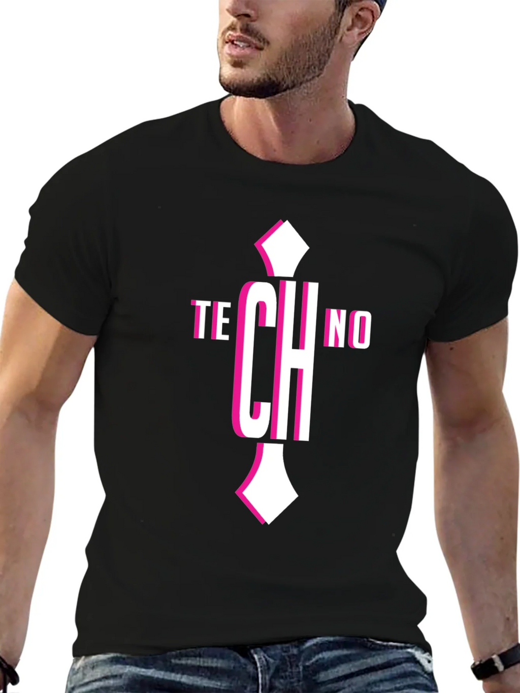 Techno Graphic Tee - Mens Short Sleeve Crew Neck Black product image 9