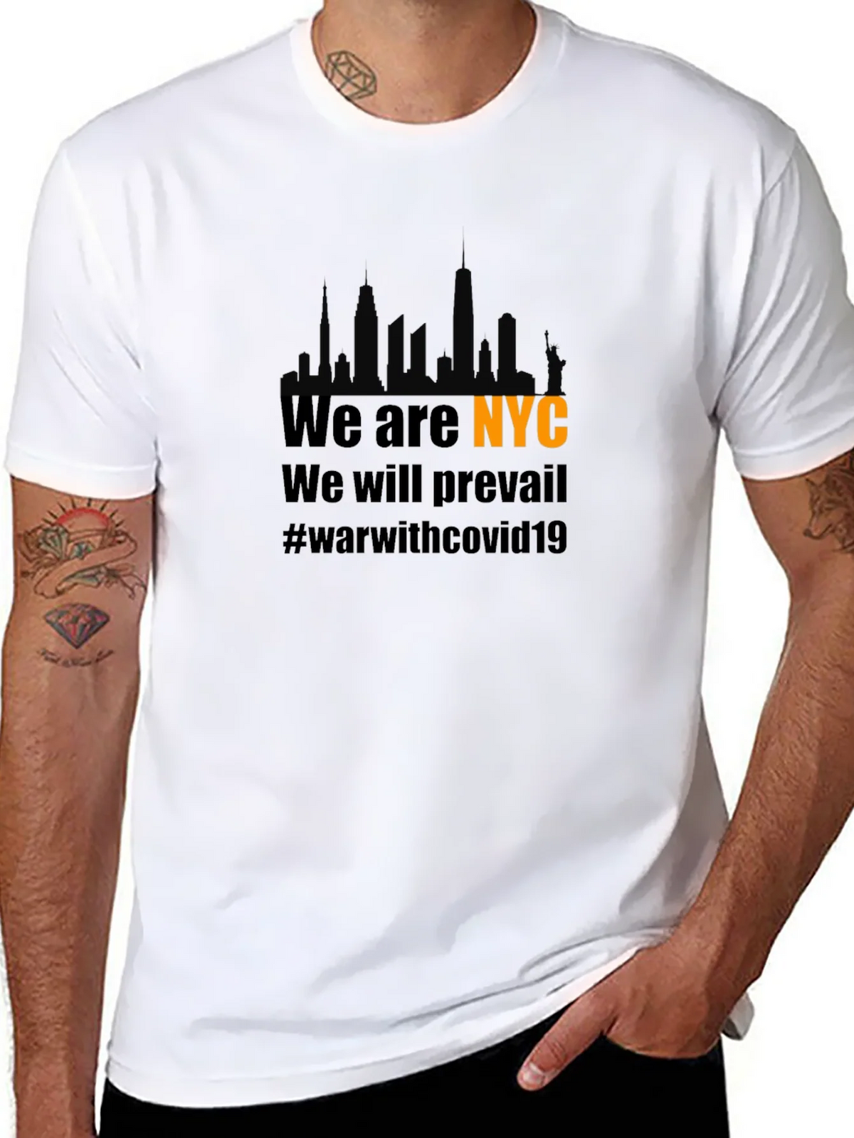 We are NYC T-Shirt - City Skyline Covid19 Support product image 10