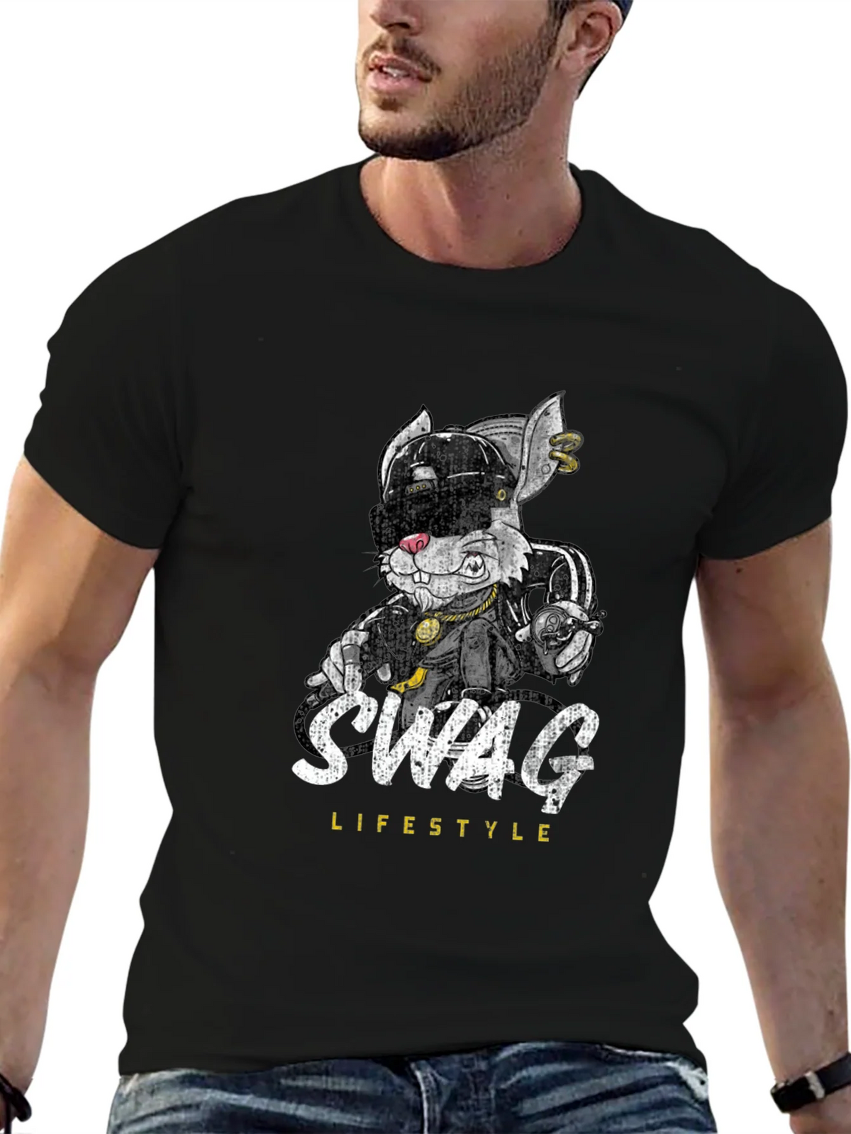 Swag Lifestyle Black Graphic T-Shirt product image 9