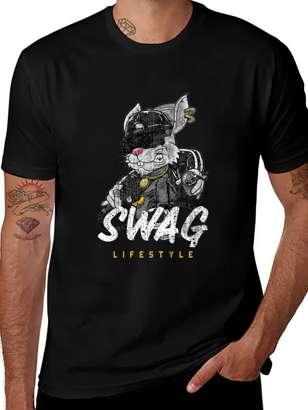 Swag Lifestyle Black Graphic T-Shirt product image 1