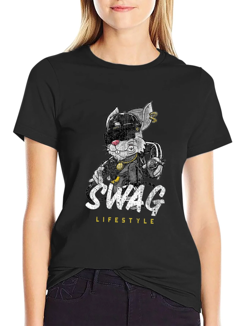 Swag Lifestyle Black Graphic T-Shirt product image 5