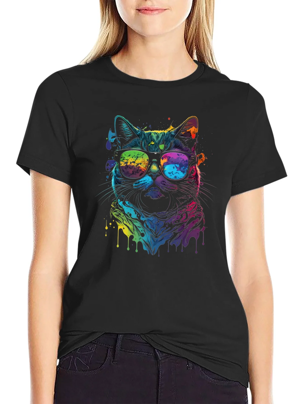Cool Cat Tee - Vibrant Rainbow Graphic product image 5