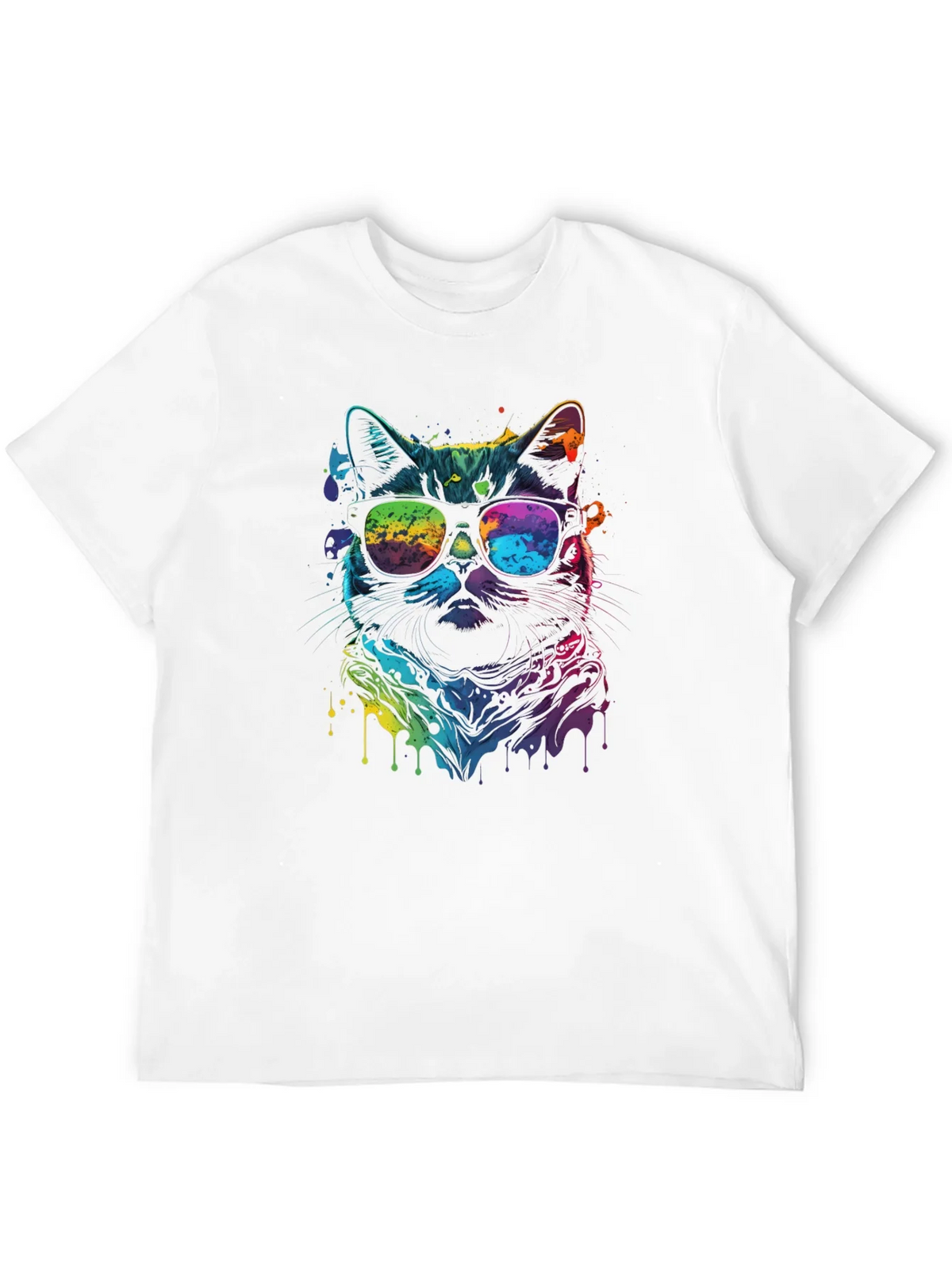 Cool Cat Tee - Vibrant Rainbow Graphic product image 3