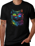 Cool Cat Tee - Vibrant Rainbow Graphic product image 1