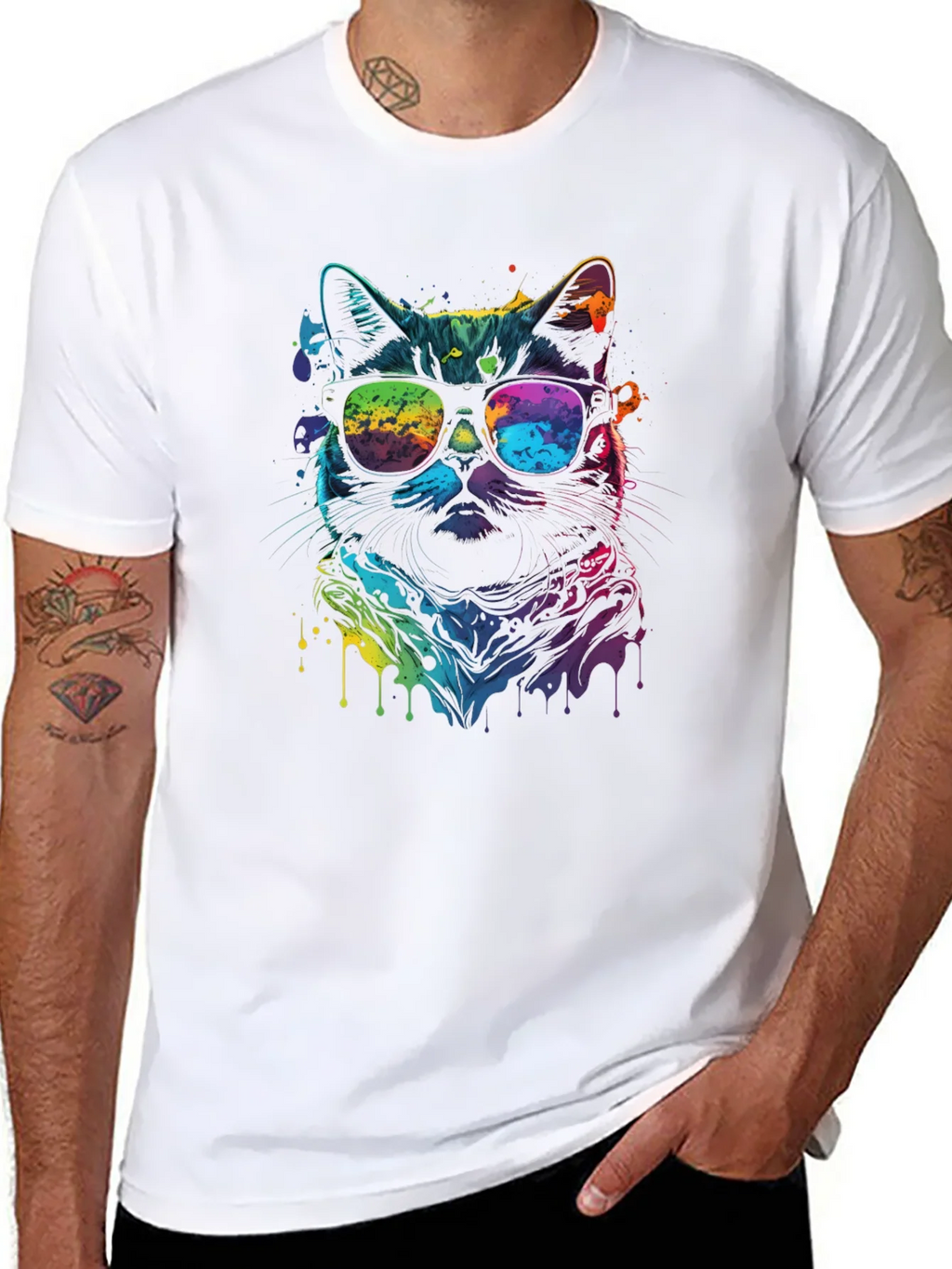 Cool Cat Tee - Vibrant Rainbow Graphic product image 10
