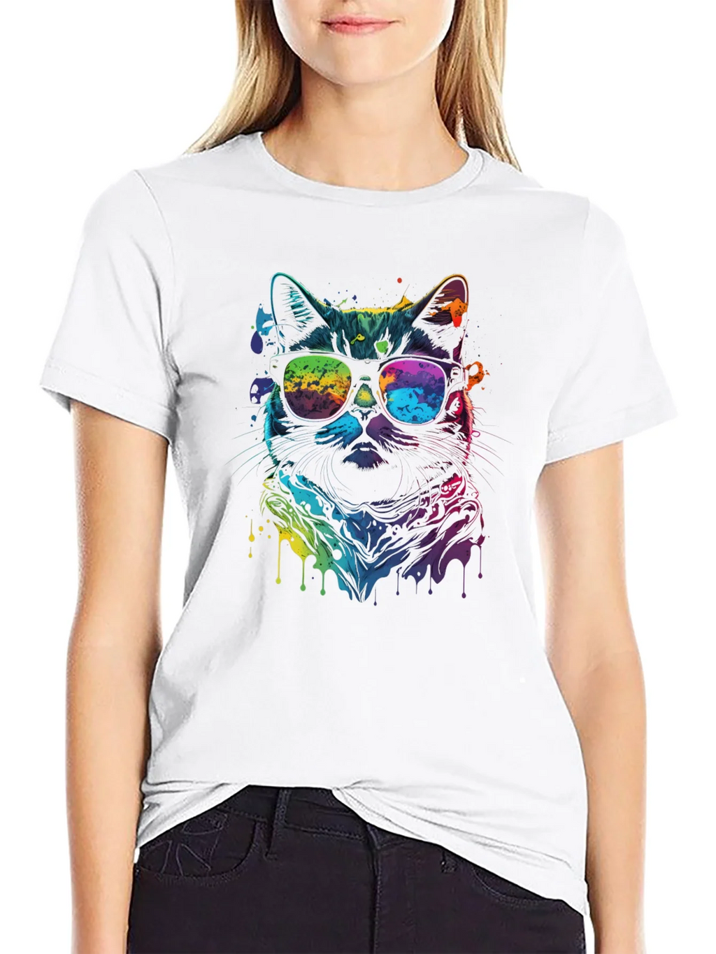 Cool Cat Tee - Vibrant Rainbow Graphic product image 11