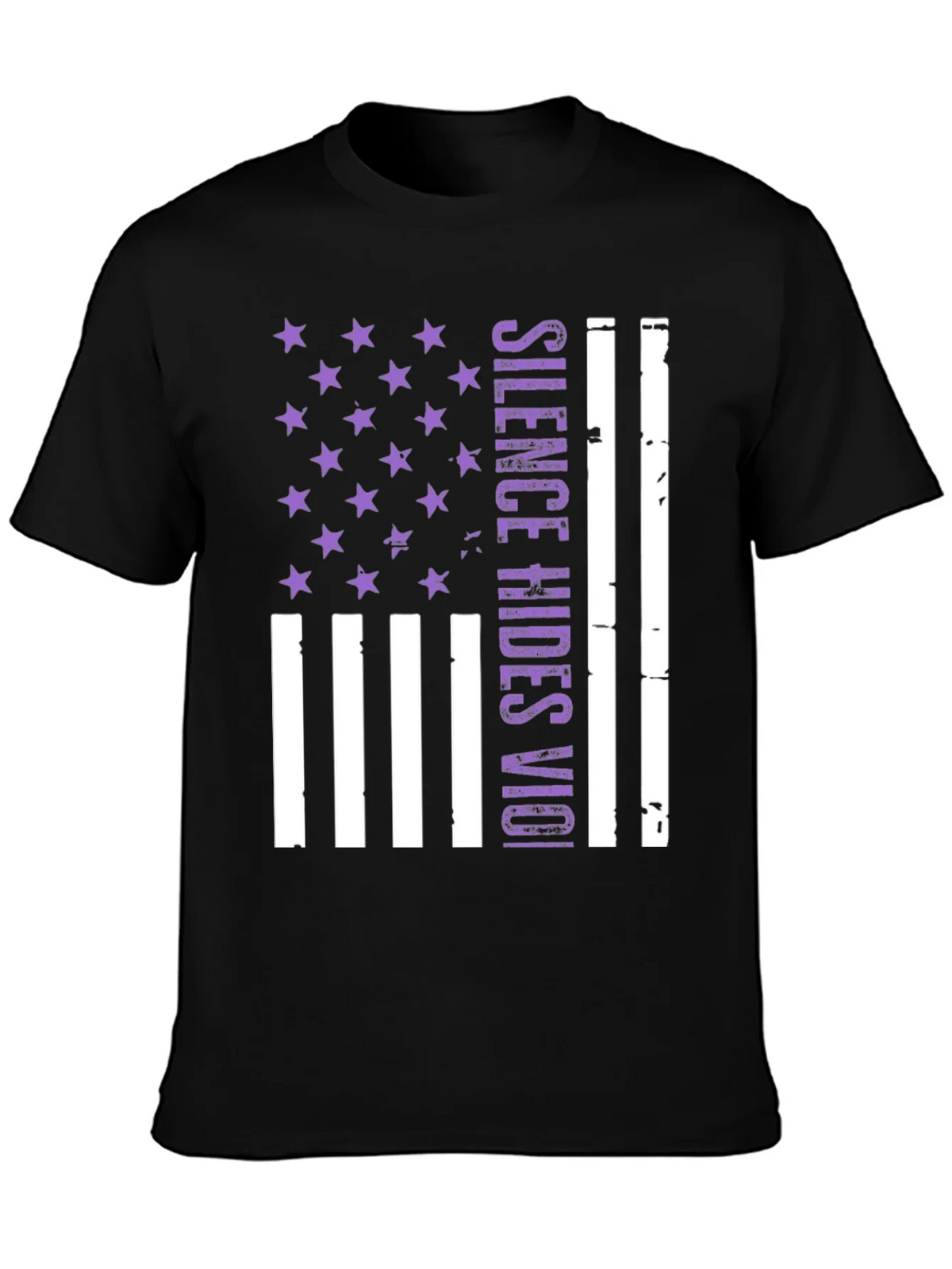 Silence Hides Violence USA Flag Graphic Tee product image 6