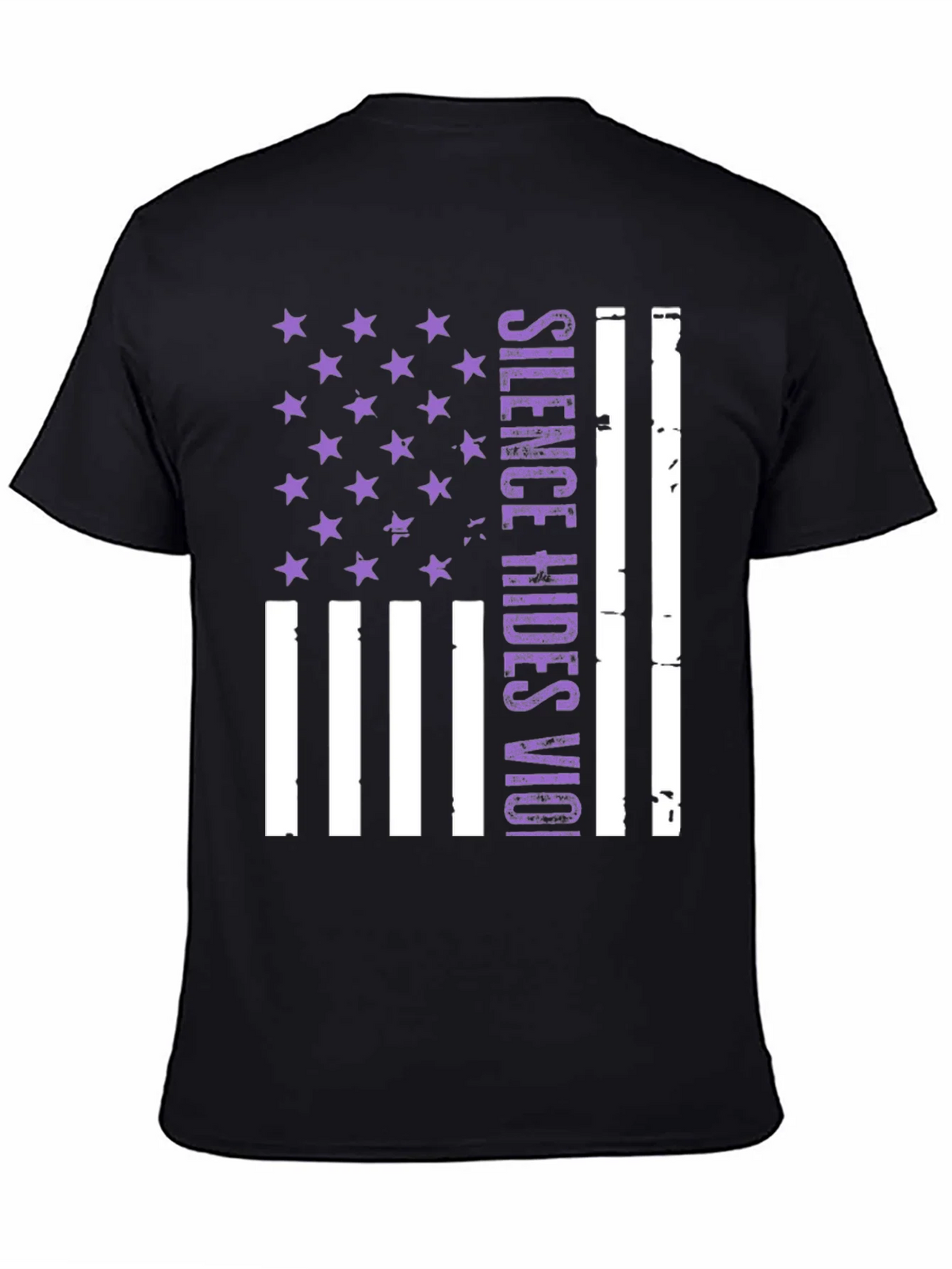 Silence Hides Violence USA Flag Graphic Tee product image 7