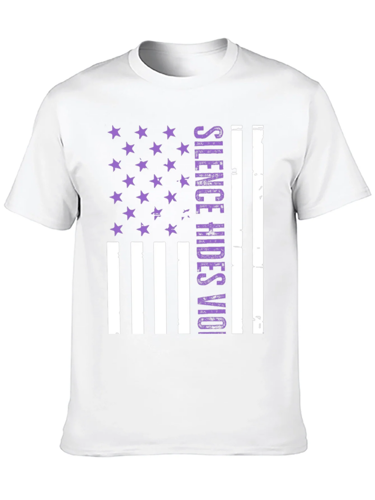 Silence Hides Violence USA Flag Graphic Tee product image 12