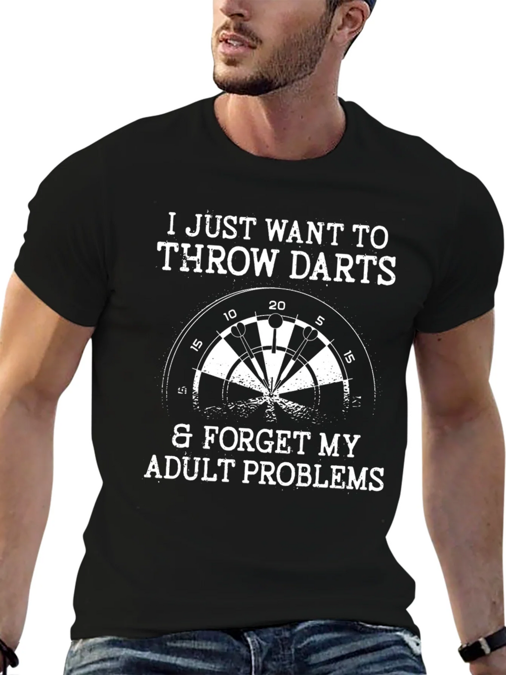 Throw Darts Adult Problems Graphic Tee product image 9