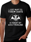 Throw Darts Adult Problems Graphic Tee product image 1