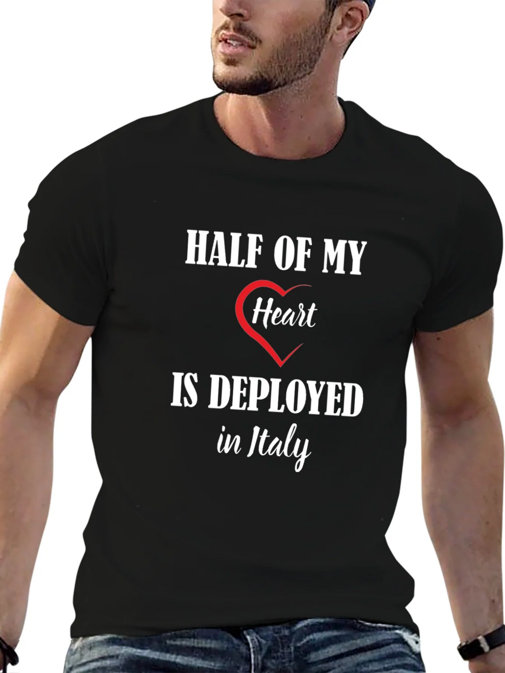 Half of My Heart is Deployed in Italy T-Shirt product image 9