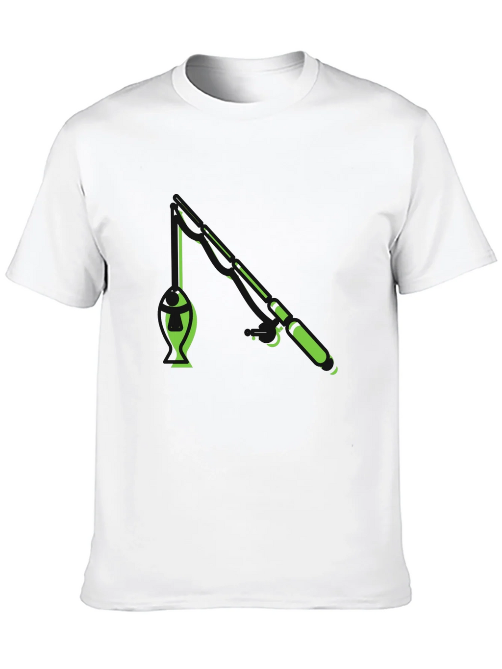 Fishing Graphic T-Shirt - Black Cotton Blend Tee product image 12