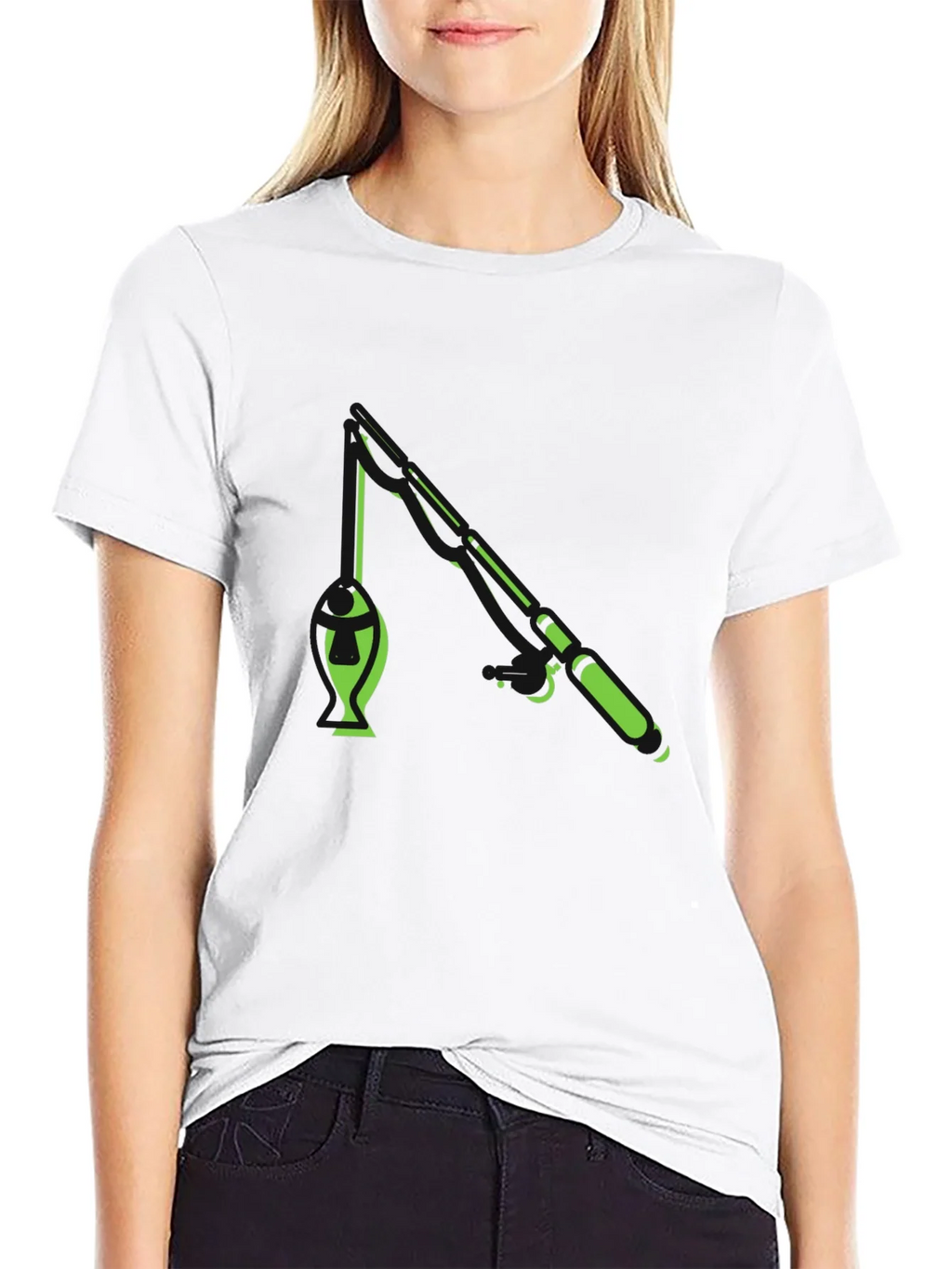 Fishing Graphic T-Shirt - Black Cotton Blend Tee product image 11