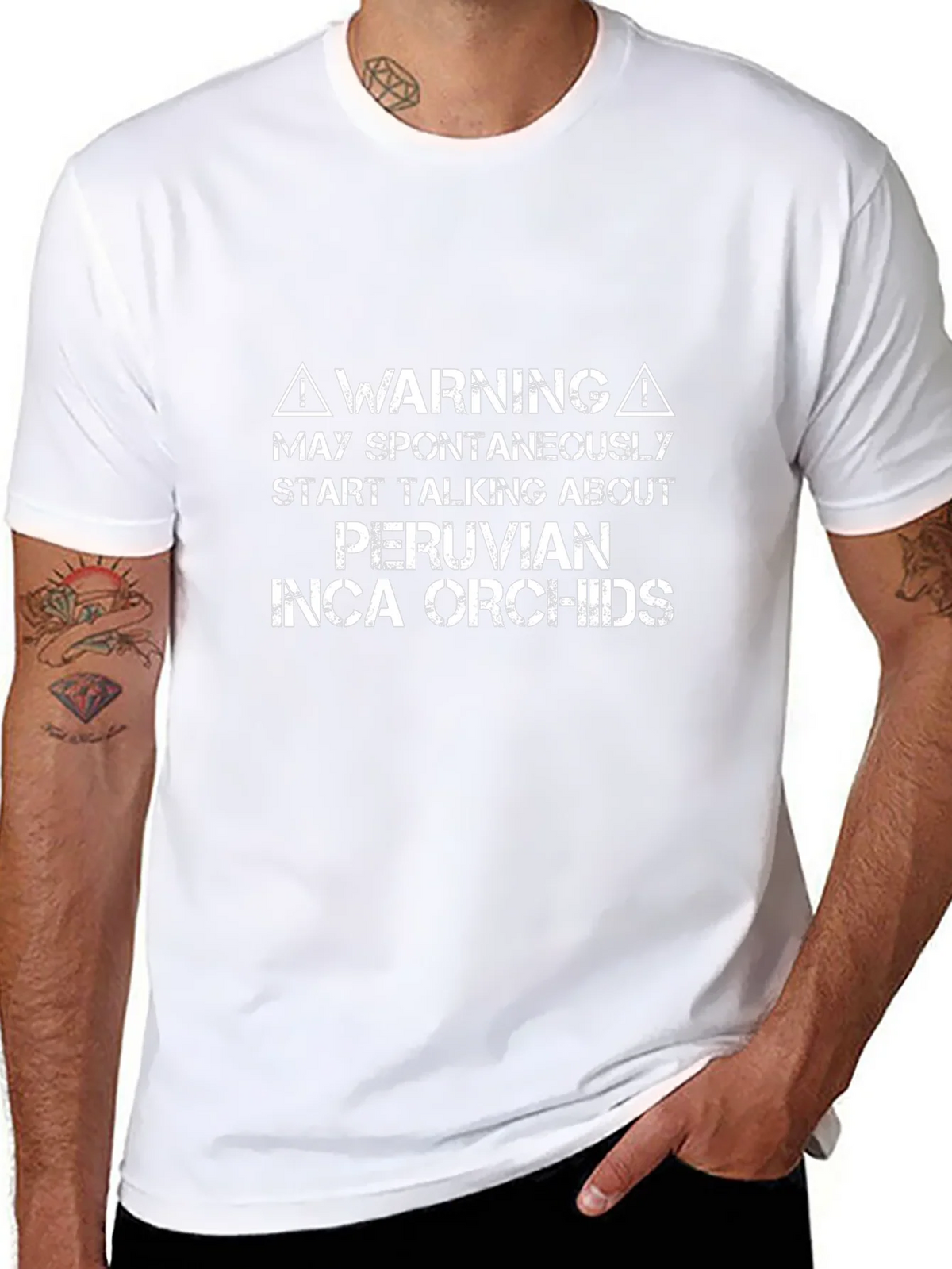 Peruvian Inca Orchids Warning T-Shirt product image 10