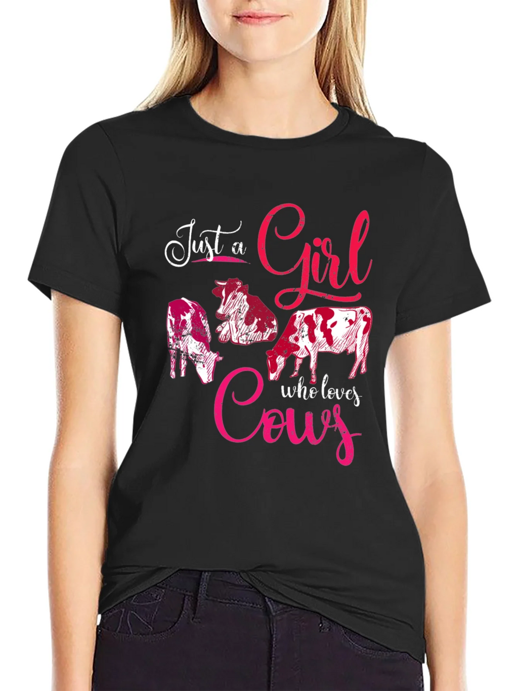 Just A Girl Who Loves Cows Graphic Tee product image 5
