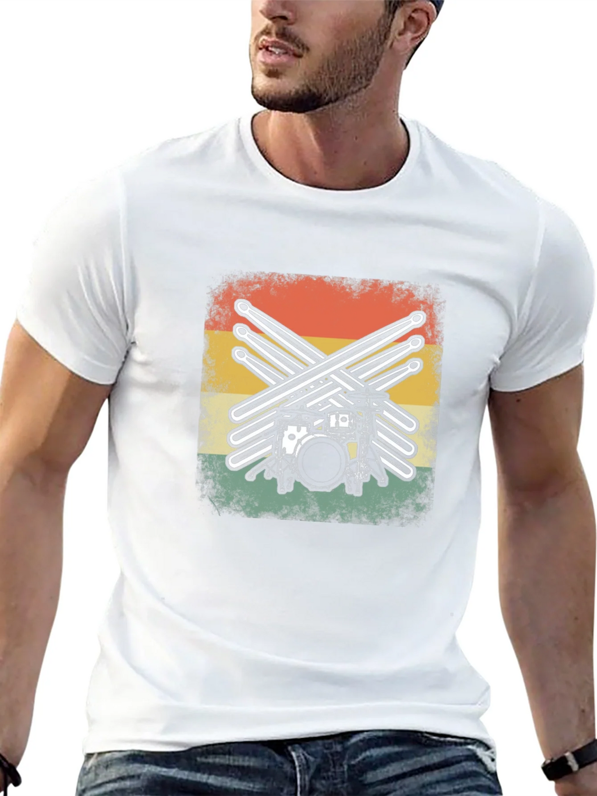 Vintage Drum Kit Graphic Tee product image 4