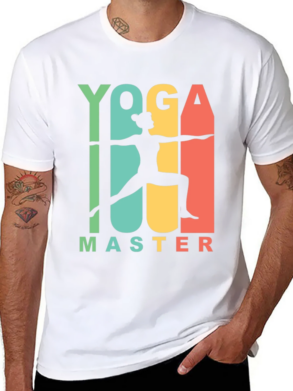 Yoga Master Graphic Tee - Black Cotton T-Shirt product image 10