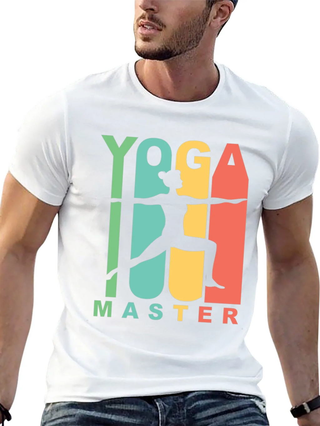 Yoga Master Graphic Tee - Black Cotton T-Shirt product image 4
