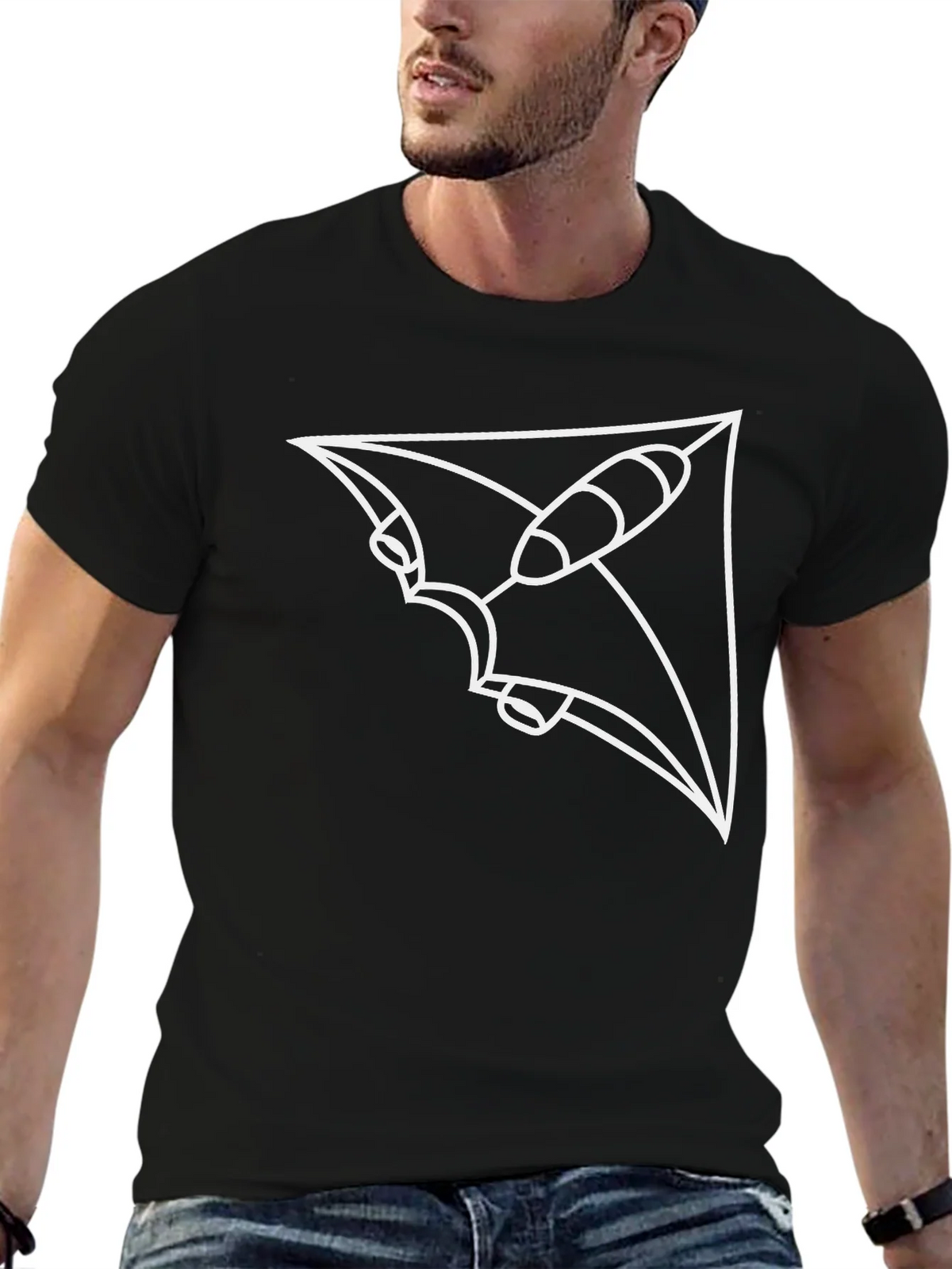 Abstract Spacecraft Black T-Shirt product image 9