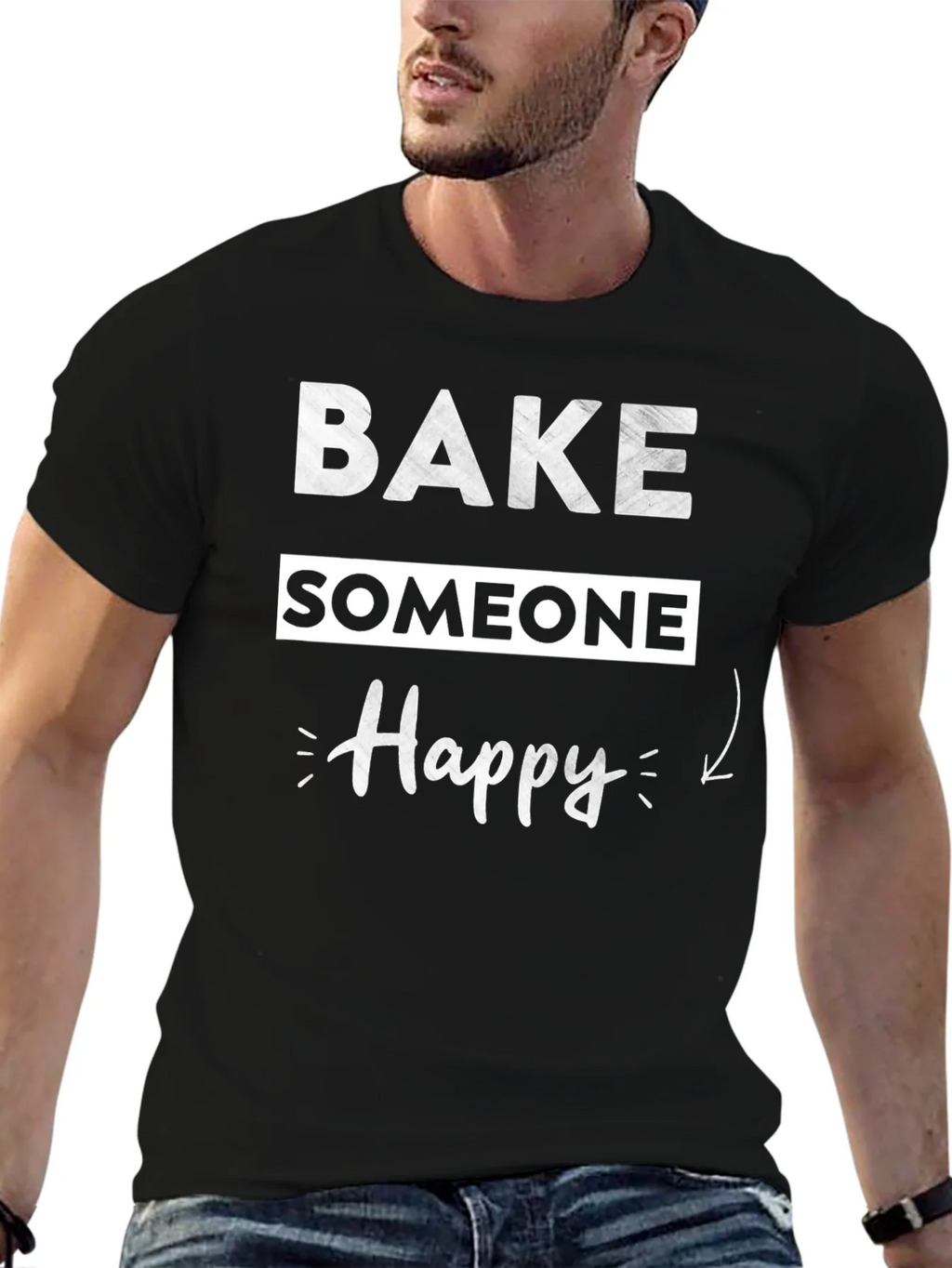 Bake Someone Happy Graphic T-Shirt - Black product image 9