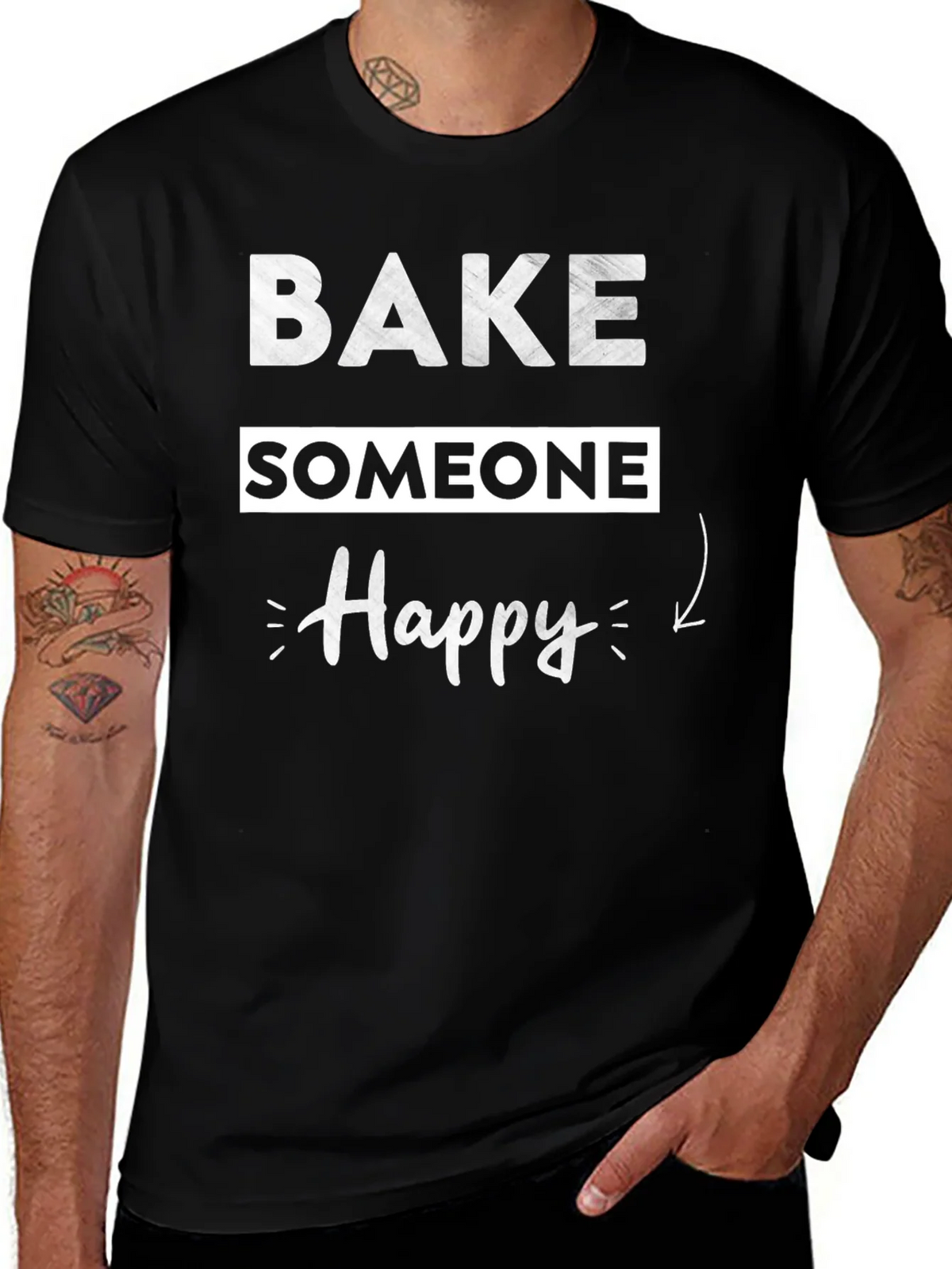 Bake Someone Happy Graphic T-Shirt - Black product image 1
