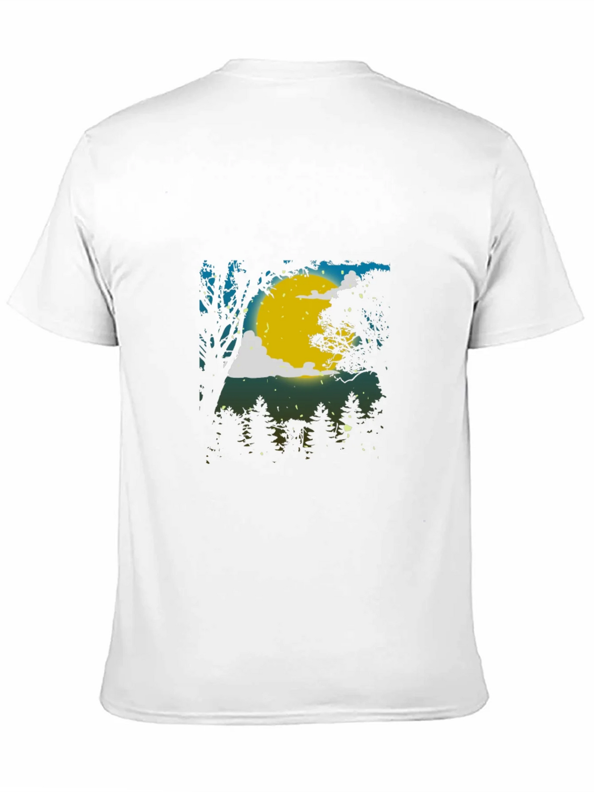 Moonlit Forest Graphic Tee - Black Cotton Blend product image 2