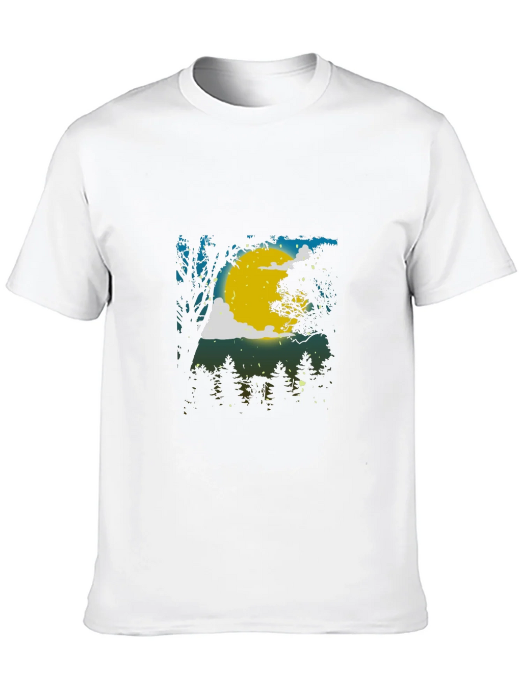 Moonlit Forest Graphic Tee - Black Cotton Blend product image 12