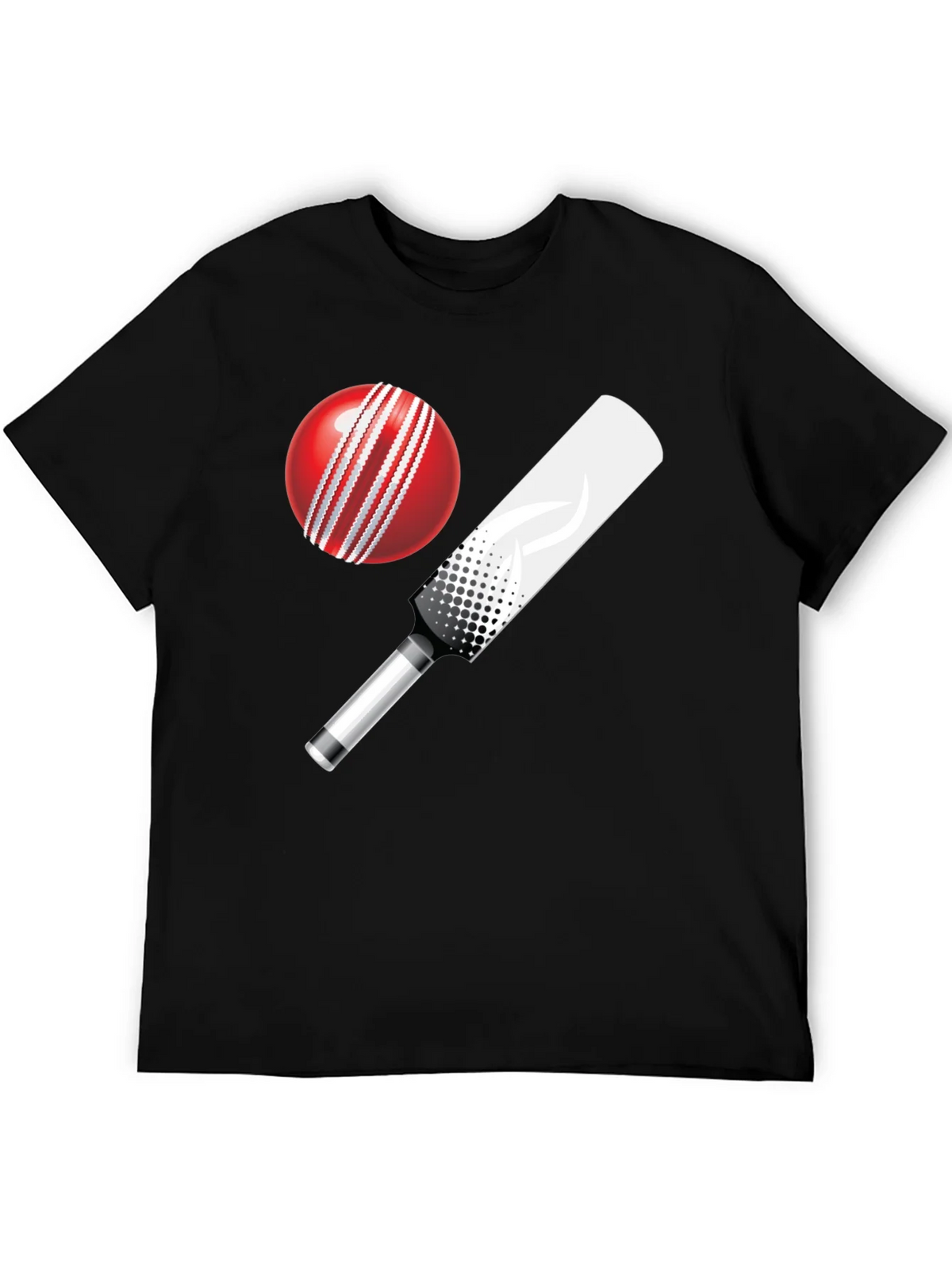 Cricket Ball and Bat Graphic T-Shirt product image 8