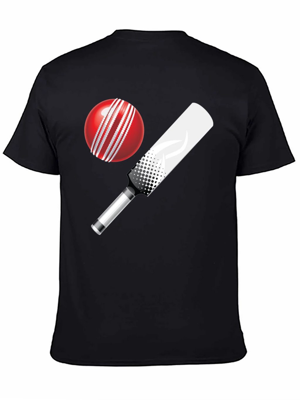 Cricket Ball and Bat Graphic T-Shirt product image 7