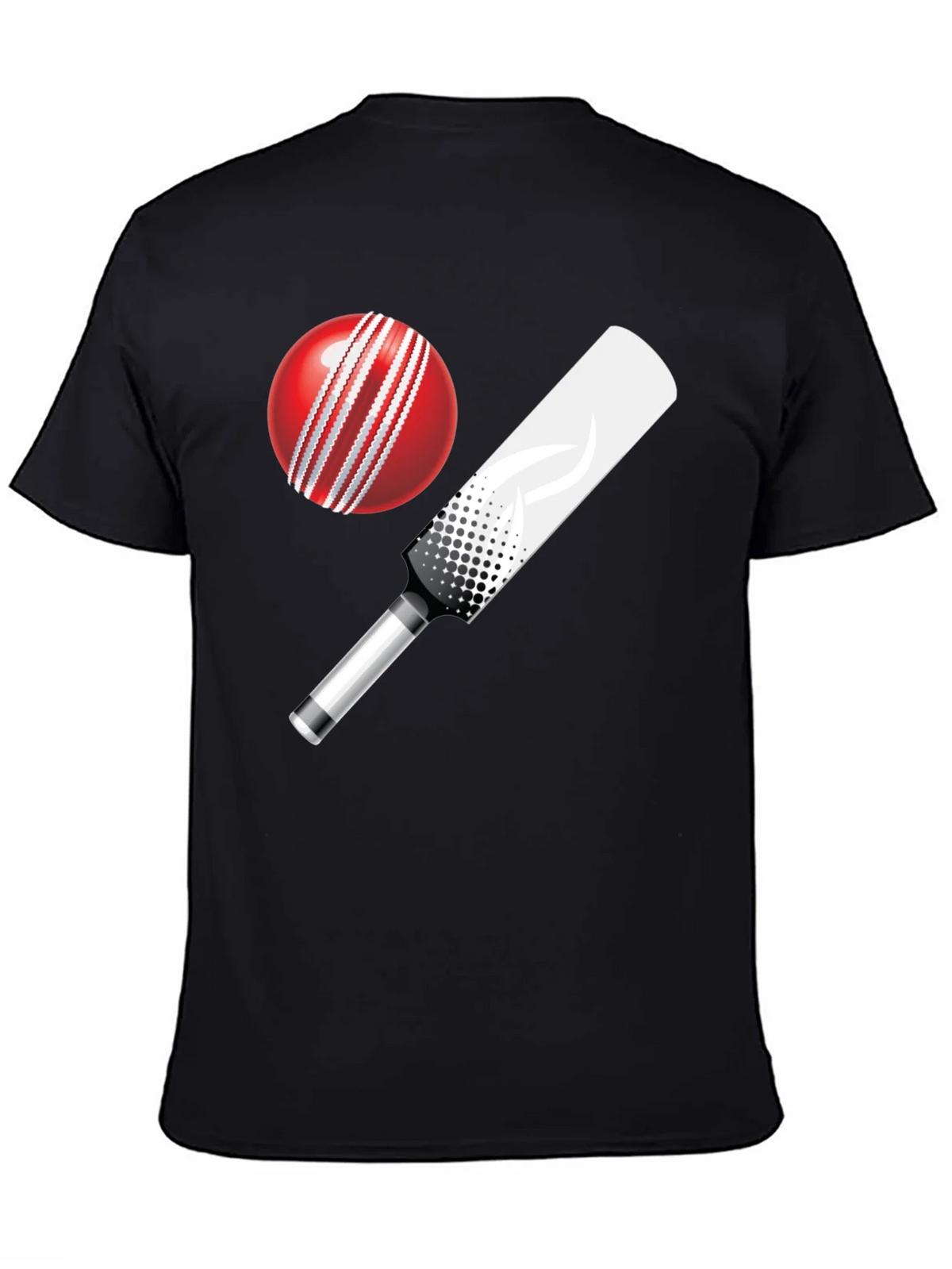 Cricket Ball and Bat Graphic T-Shirt product image 7
