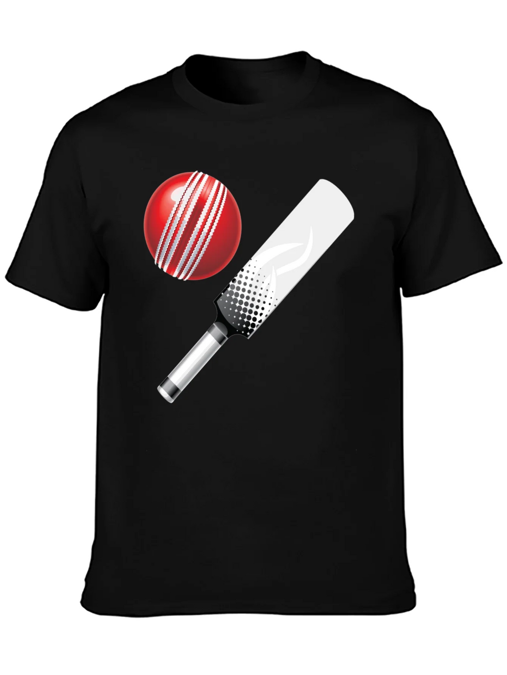 Cricket Ball and Bat Graphic T-Shirt product image 6