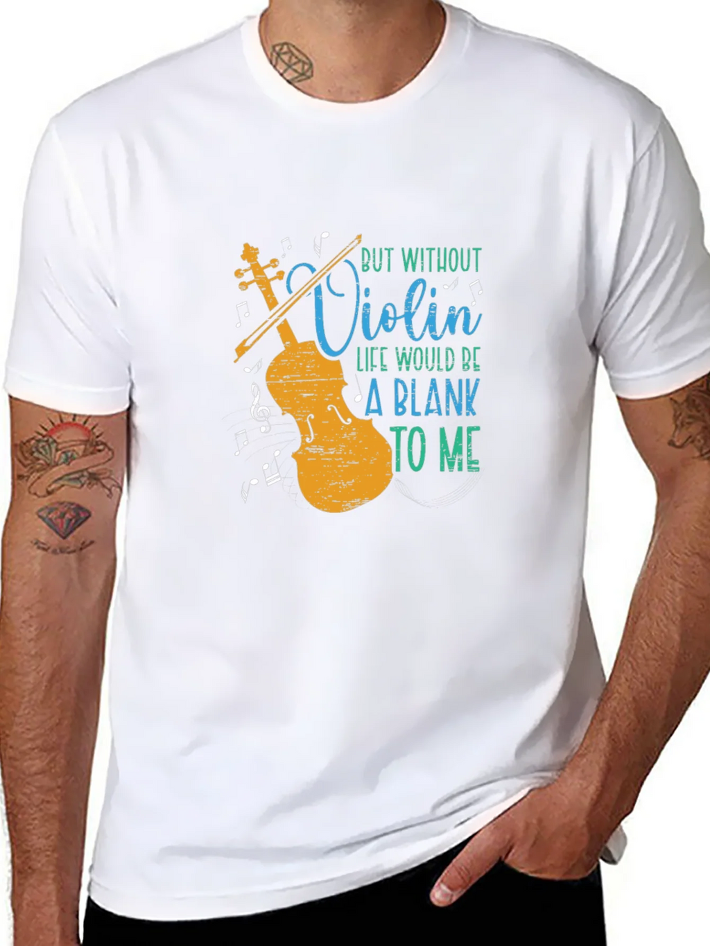 Violin Music Lover T-Shirt - Blank Without You product image 10