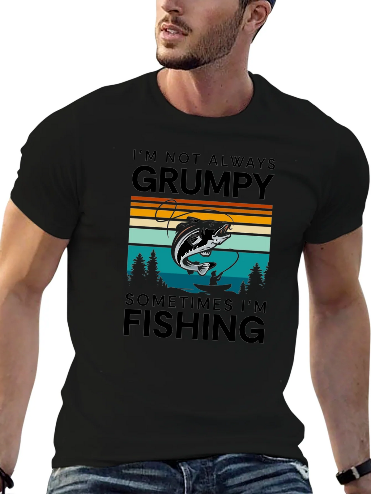 Grumpy Fishing Graphic T-Shirt product image 9