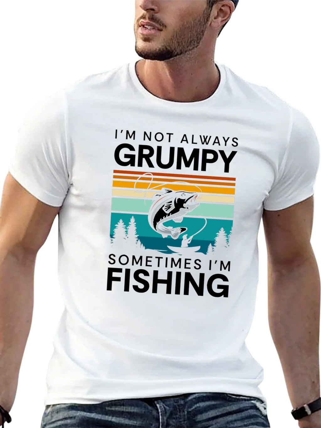 Grumpy Fishing Graphic T-Shirt product image 4