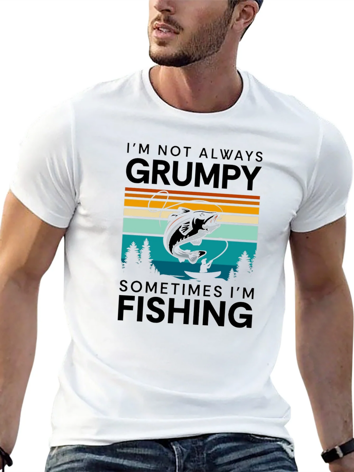 Grumpy Fishing Graphic T-Shirt product image 4